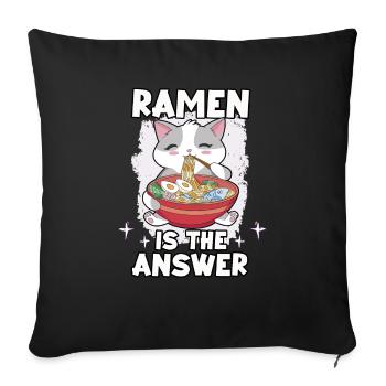 lustig Sushi-Liebhaber Japan Sashimi Ramen Maki - Sofakissenbezug 45 x 45 cm - Schwarz - Vorne