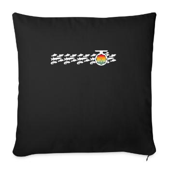 Canne à pêche Pêcheur à la ligne Pêcheur de poisson - Housse de coussin décorative 45 x 45 cm - noir - Devant