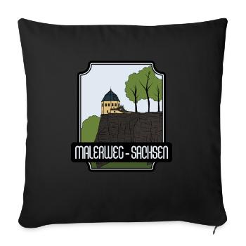 Malerweg - Saxony - Sofa pillowcase 17,3'' x 17,3'' (45 x 45 cm) - black - Front