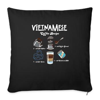 Vietnam Viet café Ca Phe vietnamien I cadeau - Housse de coussin décorative 45 x 45 cm - noir - Devant
