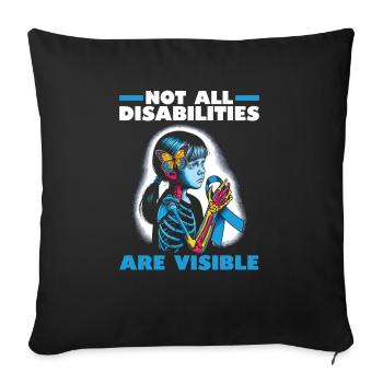 Sensibilisation à l’arthrite juvénile Maladie auto-immune - Housse de coussin décorative 45 x 45 cm - noir - Devant