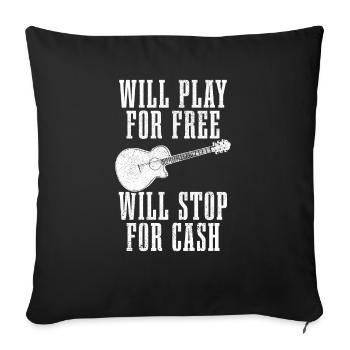 Guitar Guitarist Funny Gift - Sofa pillowcase 17,3'' x 17,3'' (45 x 45 cm) - black - Front