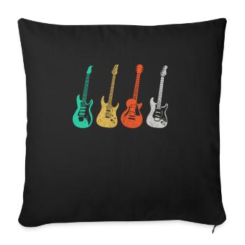 Guitar Vintage Guitarist Gift - Sofa pillowcase 17,3'' x 17,3'' (45 x 45 cm) - black - Front