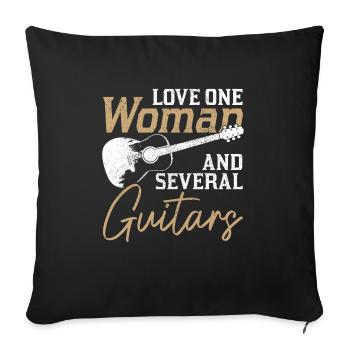 Guitar Vintage Guitarist Gift - Sofa pillowcase 17,3'' x 17,3'' (45 x 45 cm) - black - Front