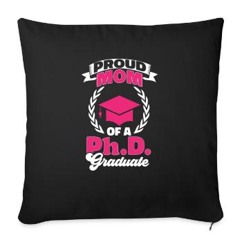 Doctorat Doctorat Doctorat Doctorat - Housse de coussin décorative 45 x 45 cm - noir - Devant