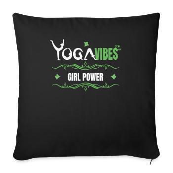 Yoga Vibes - Girl Power - cute women yoga design - Sofa pillowcase 17,3'' x 17,3'' (45 x 45 cm) - black - Front