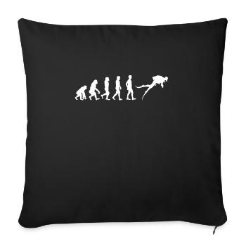 Cadeau plongeur T-shirt plongeur Evolution - Housse de coussin décorative 45 x 45 cm - noir - Devant