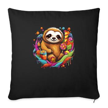 Doux bonbon paresseux Halloween Costume d'entrée - Housse de coussin décorative 45 x 45 cm - noir - Devant