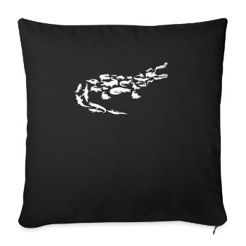 Crocodile Faune Reptile Crocodile Silhouette - Housse de coussin décorative 45 x 45 cm - noir - Devant