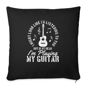 Guitar Vintage Guitarist Gift - Sofa pillowcase 17,3'' x 17,3'' (45 x 45 cm) - black - Front