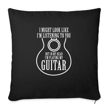 Guitar Vintage Guitarist Gift - Sofa pillowcase 17,3'' x 17,3'' (45 x 45 cm) - black - Front