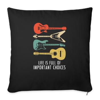 Guitar Vintage Guitarist Gift - Sofa pillowcase 17,3'' x 17,3'' (45 x 45 cm) - black - Front