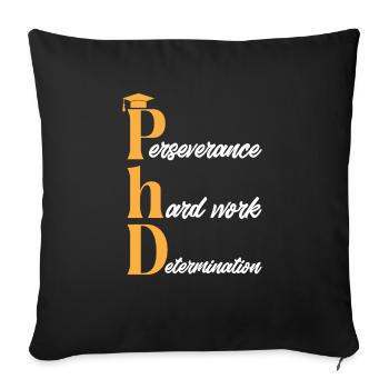 Doctorat Doctorat Doctorat Doctorat - Housse de coussin décorative 45 x 45 cm - noir - Devant