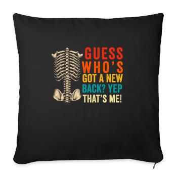 Retour Récupération post-opératoire Hommes Femmes Discectomie - Housse de coussin décorative 45 x 45 cm - noir - Devant