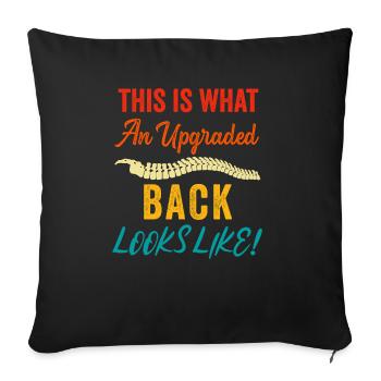 Retour Récupération post-opératoire Hommes Femmes Discectomie - Housse de coussin décorative 45 x 45 cm - noir - Devant