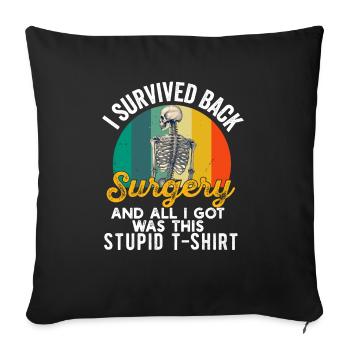Retour Récupération post-opératoire Hommes Femmes Discectomie - Housse de coussin décorative 45 x 45 cm - noir - Devant