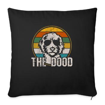 Goldendoodle Dog The Dood Gift - Sofa pillowcase 17,3'' x 17,3'' (45 x 45 cm) - black - Front