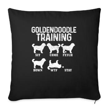 Goldendoodle Dog The Dood Gift - Sofa pillowcase 17,3'' x 17,3'' (45 x 45 cm) - black - Front
