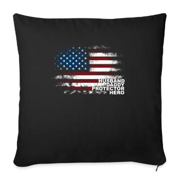 États-Unis Mari Papa Protecteur Héros - Housse de coussin décorative 45 x 45 cm - noir - Devant