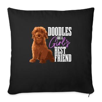 Goldendoodle Dog The Dood Gift - Sofa pillowcase 17,3'' x 17,3'' (45 x 45 cm) - black - Front