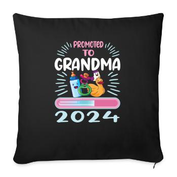 Granny 2024 Granny-to-be 2024 Loading - Sofa pillowcase 17,3'' x 17,3'' (45 x 45 cm) - black - Front