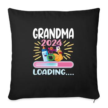 Granny 2024 Granny-to-be 2024 Loading - Sofa pillowcase 17,3'' x 17,3'' (45 x 45 cm) - black - Front