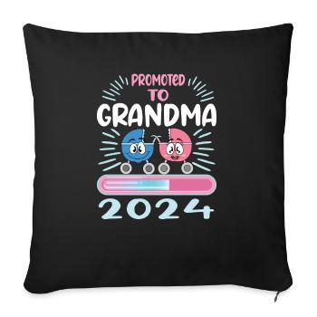 Granny 2024 Granny-to-be 2024 Loading - Sofa pillowcase 17,3'' x 17,3'' (45 x 45 cm) - black - Front
