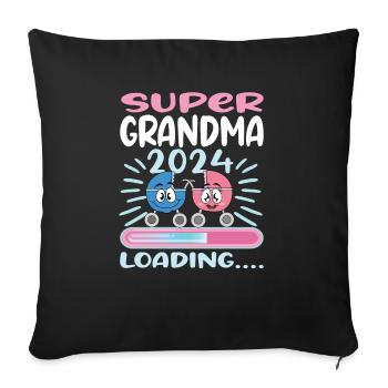 Granny 2024 Granny-to-be 2024 Loading - Sofa pillowcase 17,3'' x 17,3'' (45 x 45 cm) - black - Front