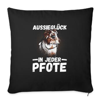 Australian Shepherd Hund Aussie - Sofakissenbezug 45 x 45 cm - Schwarz - Vorne