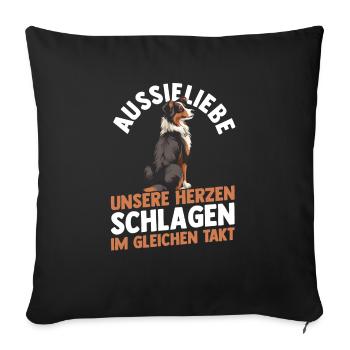 Australian Shepherd Hund Aussie - Sofakissenbezug 45 x 45 cm - Schwarz - Vorne