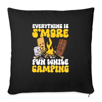 S'more Campfire Marshmallow Camping - Sofa pillowcase 17,3'' x 17,3'' (45 x 45 cm) - black - Front