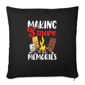 S’more Feu de camp Marshmallow Camping - Housse de coussin décorative 45 x 45 cm - noir - Devant