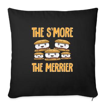 S'more Campfire Marshmallow Camping - Housse de coussin décorative 45 x 45 cm - noir - Devant