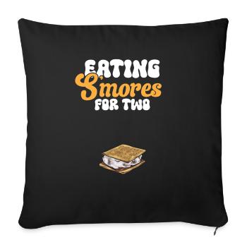 S'more Campfire Marshmallow Camping - Sofa pillowcase 17,3'' x 17,3'' (45 x 45 cm) - black - Front