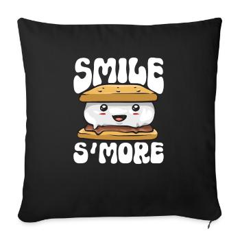 S'more Lagerfeuer Marshmallow Camping - Sofakissenbezug 45 x 45 cm - Schwarz - Vorne