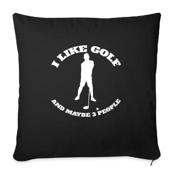 Golfeurs Golf Golf Club Terrain de golf - Housse de coussin décorative 45 x 45 cm - noir - Devant