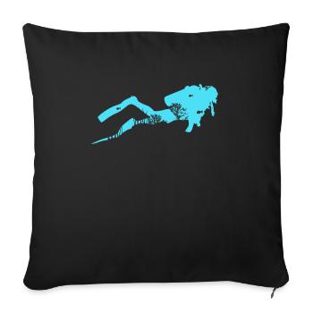 Diving Funny Vintage Diver Gift - Sofa pillowcase 17,3'' x 17,3'' (45 x 45 cm) - black - Front