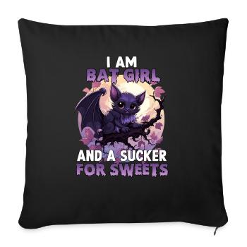 Halloween Costume Bat Girl Cosplay Kawaii - Housse de coussin décorative 45 x 45 cm - noir - Devant