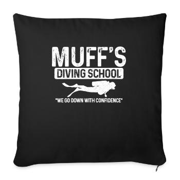 Diving Funny Vintage Diver Gift - Sofa pillowcase 17,3'' x 17,3'' (45 x 45 cm) - black - Front