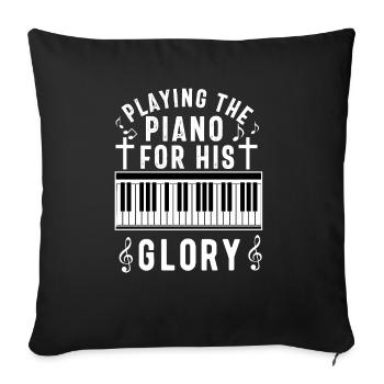 Christlicher Pianist Jesus Klavierspieler Musiker - Sofakissenbezug 45 x 45 cm - Schwarz - Vorne