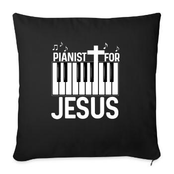 Christlicher Pianist Jesus Klavierspieler Musiker - Sofakissenbezug 45 x 45 cm - Schwarz - Vorne