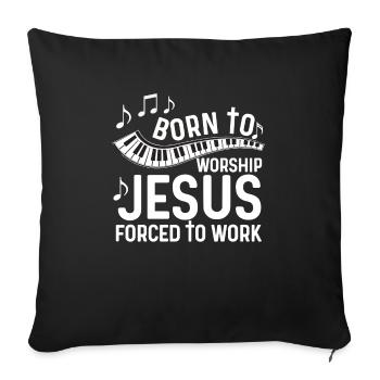 Christlicher Pianist Jesus Klavierspieler Musiker - Sofakissenbezug 45 x 45 cm - Schwarz - Vorne
