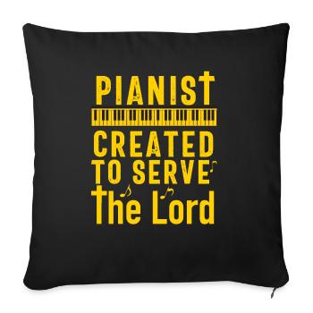 Christlicher Pianist Jesus Klavierspieler Musiker - Sofakissenbezug 45 x 45 cm - Schwarz - Vorne
