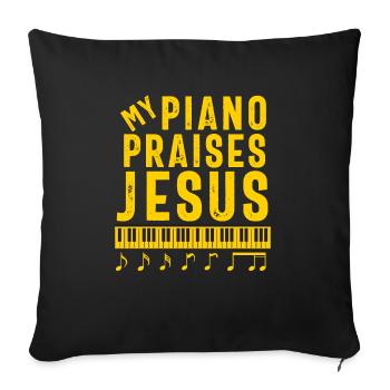 Christlicher Pianist Jesus Klavierspieler Musiker - Sofakissenbezug 45 x 45 cm - Schwarz - Vorne