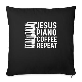 Christlicher Pianist Jesus Klavierspieler Musiker - Sofakissenbezug 45 x 45 cm - Schwarz - Vorne