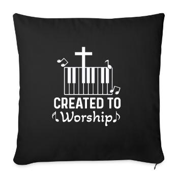 Christlicher Pianist Jesus Klavierspieler Musiker - Sofakissenbezug 45 x 45 cm - Schwarz - Vorne