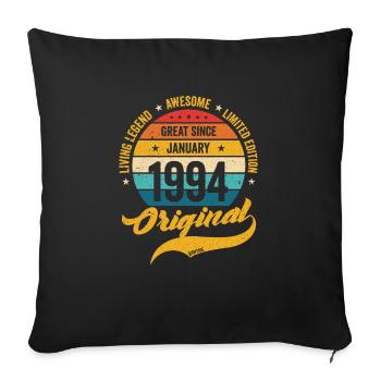 Retro 30 Years January 1994 Birthday Vintage Bday - Sofa pillowcase 17,3'' x 17,3'' (45 x 45 cm) - black - Front