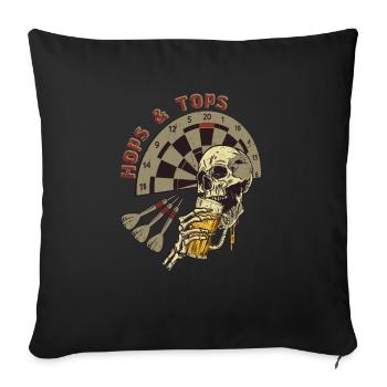 Fléchettes Houblon & Tops - Housse de coussin décorative 45 x 45 cm - noir - Devant