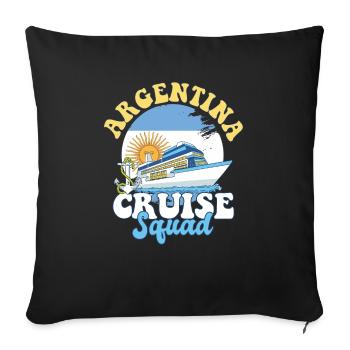 Voyage de vacances en famille avec l’escouade de croisière en Argentine - Housse de coussin décorative 45 x 45 cm - noir - Devant