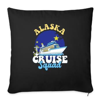 Voyage de vacances en famille de l’escouade de croisière en Alaska - Housse de coussin décorative 45 x 45 cm - noir - Devant